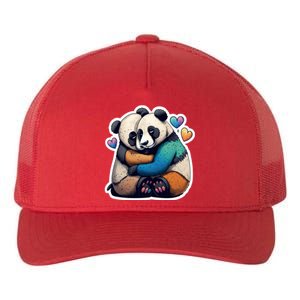 Panda Bear Hugs Love Yupoong Adult 5-Panel Trucker Hat