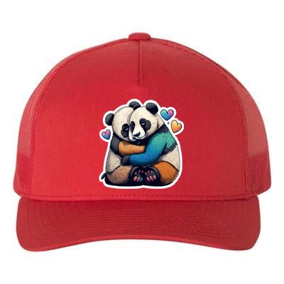 Panda Bear Hugs Love Yupoong Adult 5-Panel Trucker Hat