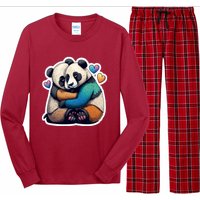 Panda Bear Hugs Love Long Sleeve Pajama Set