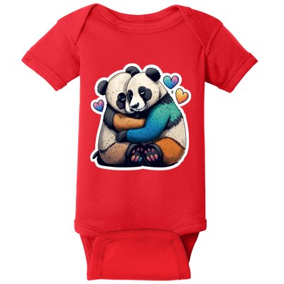 Panda Bear Hugs Love Baby Bodysuit