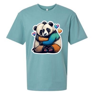 Panda Bear Hugs Love Sueded Cloud Jersey T-Shirt