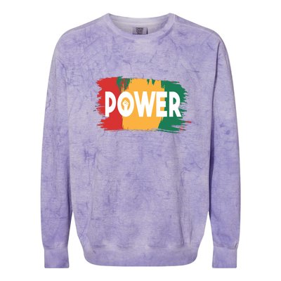 Power Black History Freedom Gift For Black History Month Colorblast Crewneck Sweatshirt