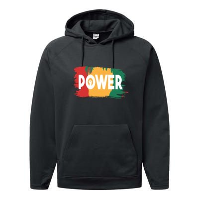 Power Black History Freedom Gift For Black History Month Performance Fleece Hoodie