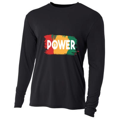 Power Black History Freedom Gift For Black History Month Cooling Performance Long Sleeve Crew