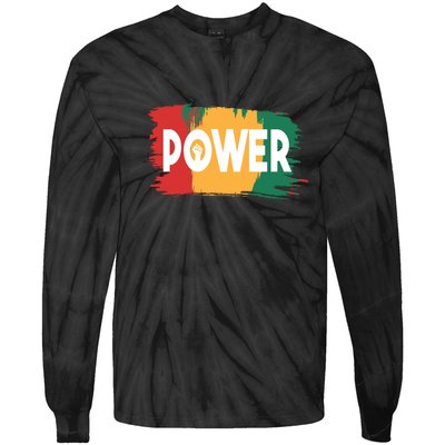 Power Black History Freedom Gift For Black History Month Tie-Dye Long Sleeve Shirt