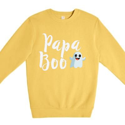 Papa Boo Halloween Family Matching Ghost Dad Premium Crewneck Sweatshirt