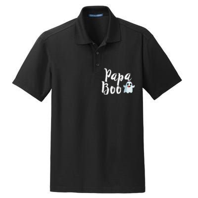 Papa Boo Halloween Family Matching Ghost Dad Dry Zone Grid Polo