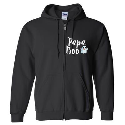 Papa Boo Halloween Family Matching Ghost Dad Full Zip Hoodie