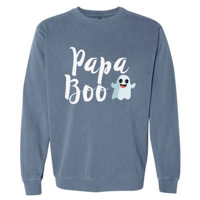 Papa Boo Halloween Family Matching Ghost Dad Garment-Dyed Sweatshirt