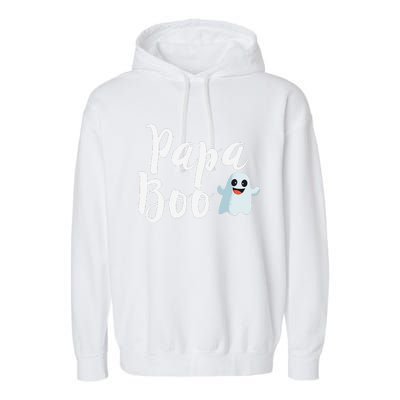 Papa Boo Halloween Family Matching Ghost Dad Garment-Dyed Fleece Hoodie