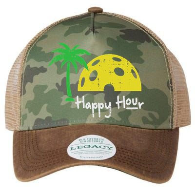 Pickle Ball Happy Hour Palm Tree Pickleball Women Legacy Tie Dye Trucker Hat
