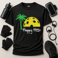 Pickle Ball Happy Hour Palm Tree Pickleball Women Cooling Performance Crew T-Shirt