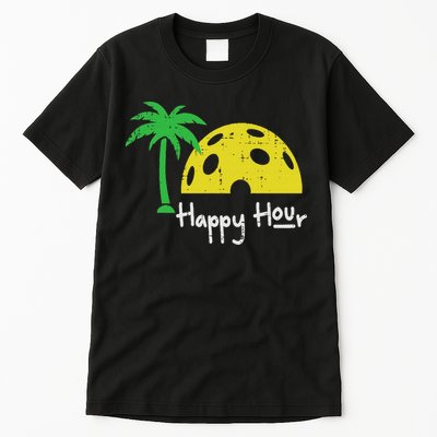 Pickle Ball Happy Hour Palm Tree Pickleball Women Tall T-Shirt