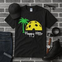 Pickle Ball Happy Hour Palm Tree Pickleball Women Tall T-Shirt