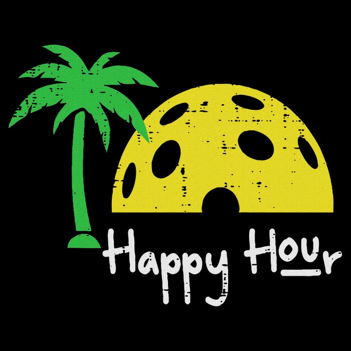 Pickle Ball Happy Hour Palm Tree Pickleball Women Tall T-Shirt