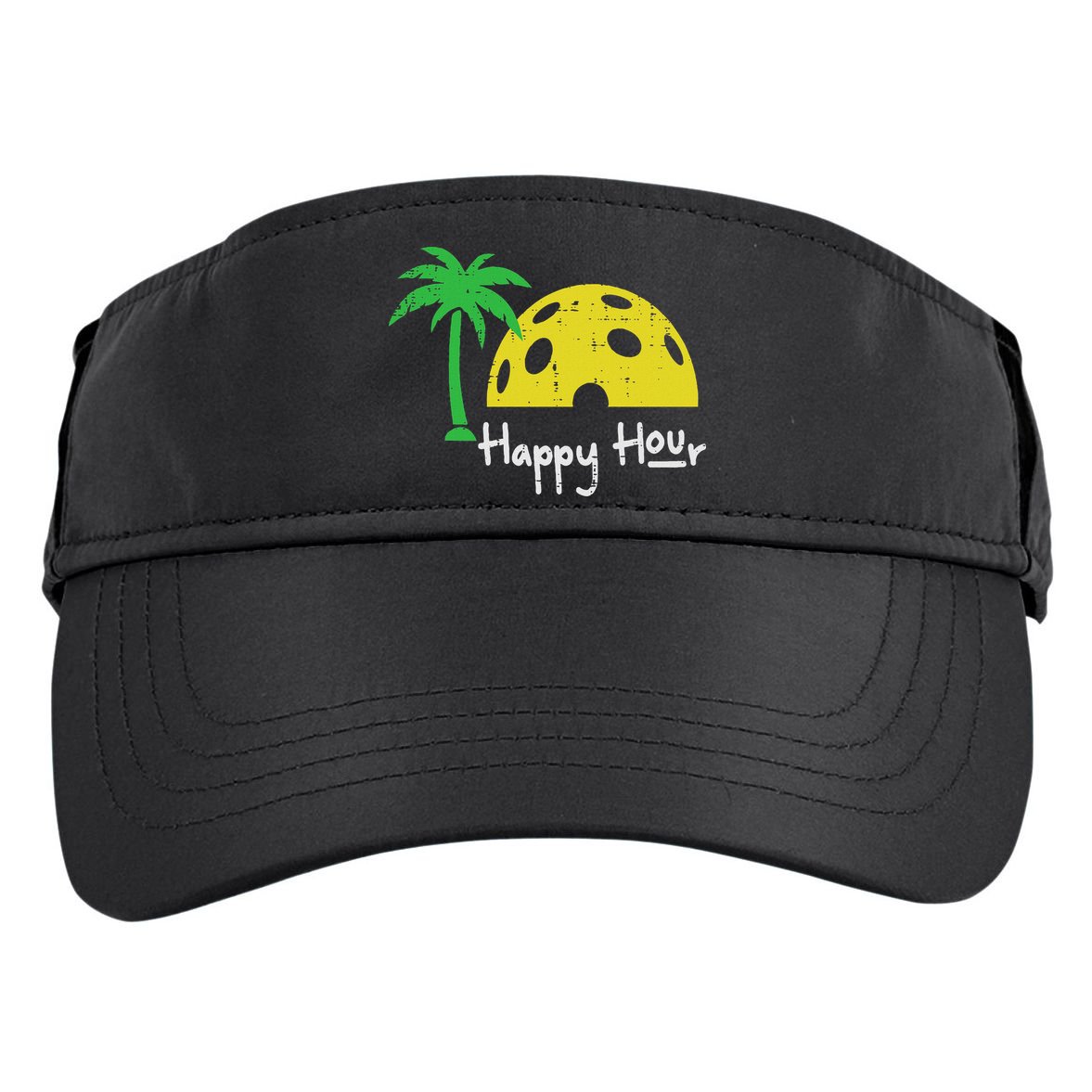 Pickle Ball Happy Hour Palm Tree Pickleball Women Adult Drive Performance Visor
