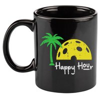 Pickle Ball Happy Hour Palm Tree Pickleball Women 11oz C Handle Ceramic Mug