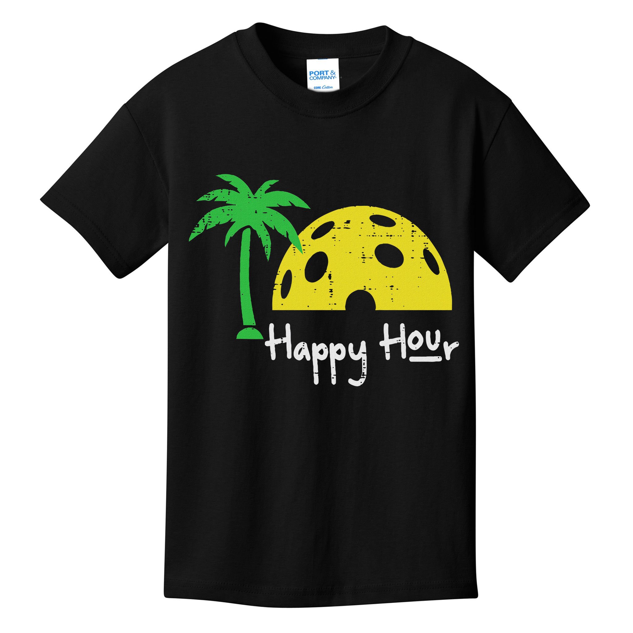 Pickle Ball Happy Hour Palm Tree Pickleball Women Kids T-Shirt
