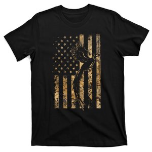 Pheasant Bird Hunter American Flag Camouflage Pheasant Hunt T-Shirt