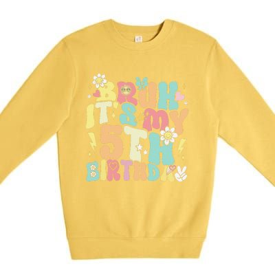 Pastel Bruh ItS My 5th Birthday 5 Year Old Birthday Premium Crewneck Sweatshirt