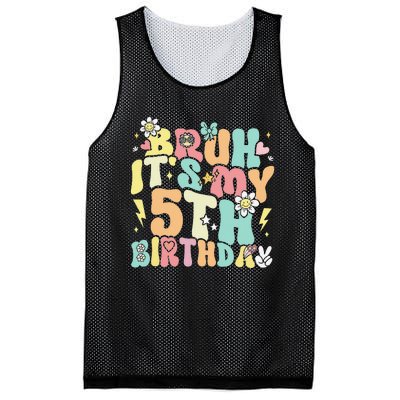 Pastel Bruh ItS My 5th Birthday 5 Year Old Birthday Mesh Reversible Basketball Jersey Tank