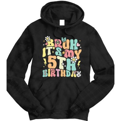 Pastel Bruh ItS My 5th Birthday 5 Year Old Birthday Tie Dye Hoodie