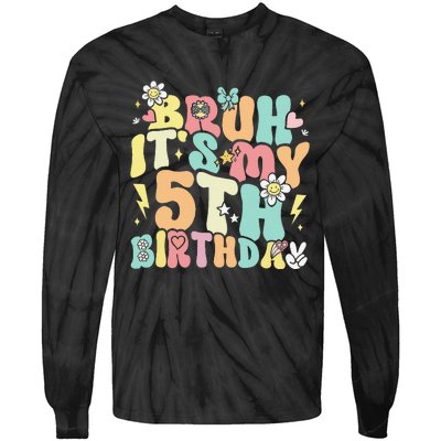 Pastel Bruh ItS My 5th Birthday 5 Year Old Birthday Tie-Dye Long Sleeve Shirt