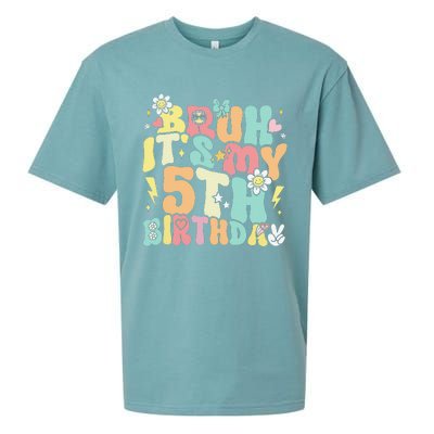 Pastel Bruh ItS My 5th Birthday 5 Year Old Birthday Sueded Cloud Jersey T-Shirt