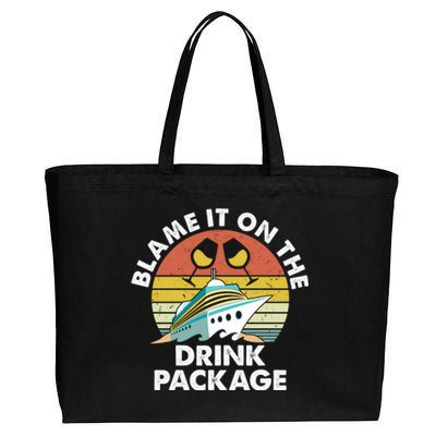 Ped6 Blame It On The Package Retro Ing Cruise Gift Cotton Canvas Jumbo Tote