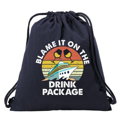 Ped6 Blame It On The Package Retro Ing Cruise Gift Drawstring Bag