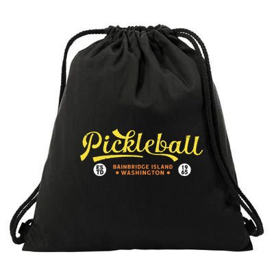 Pickleball Bainbridge Island 1965 Vintage Pickleball Drawstring Bag
