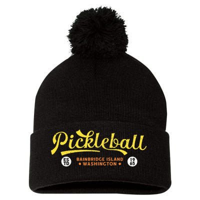 Pickleball Bainbridge Island 1965 Vintage Pickleball Pom Pom 12in Knit Beanie