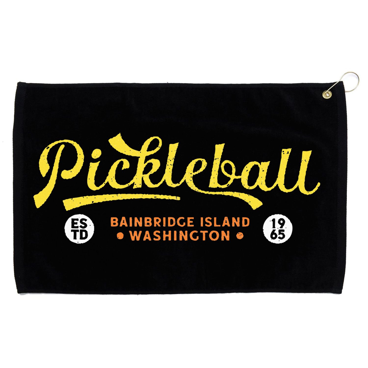 Pickleball Bainbridge Island 1965 Vintage Pickleball Grommeted Golf Towel