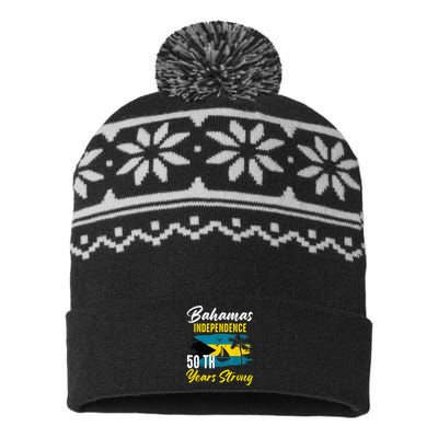 Proud Bahamas Independence 50TH Celebration Souvenir USA-Made Snowflake Beanie