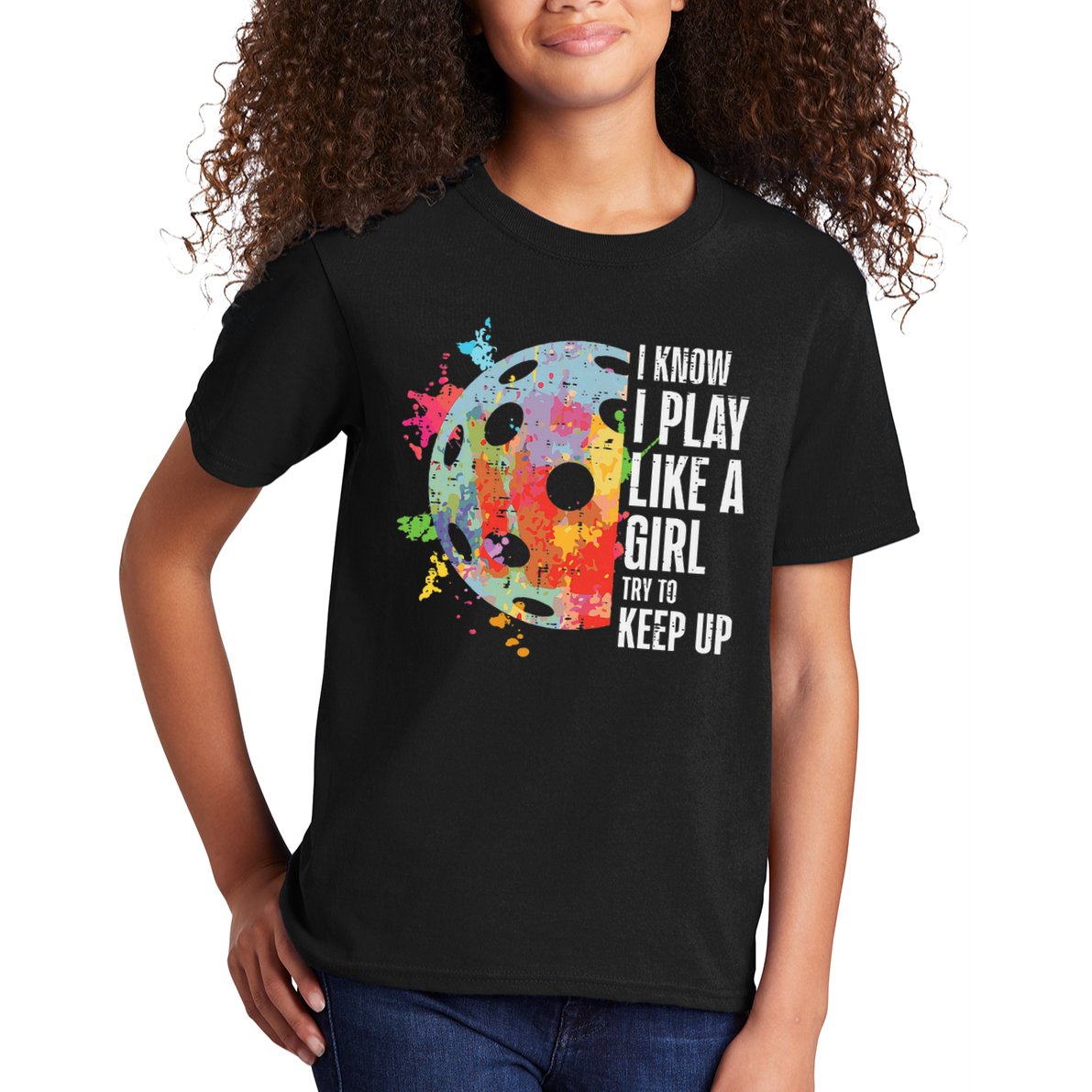 Pickle Ball I Play Like A Girl Pickleball Women Girls Kids Kids T-Shirt