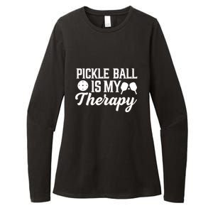 Pickle Ball Is My Therapy Gift For Pickleball Player Team Sport Womens CVC Long Sleeve Shirt