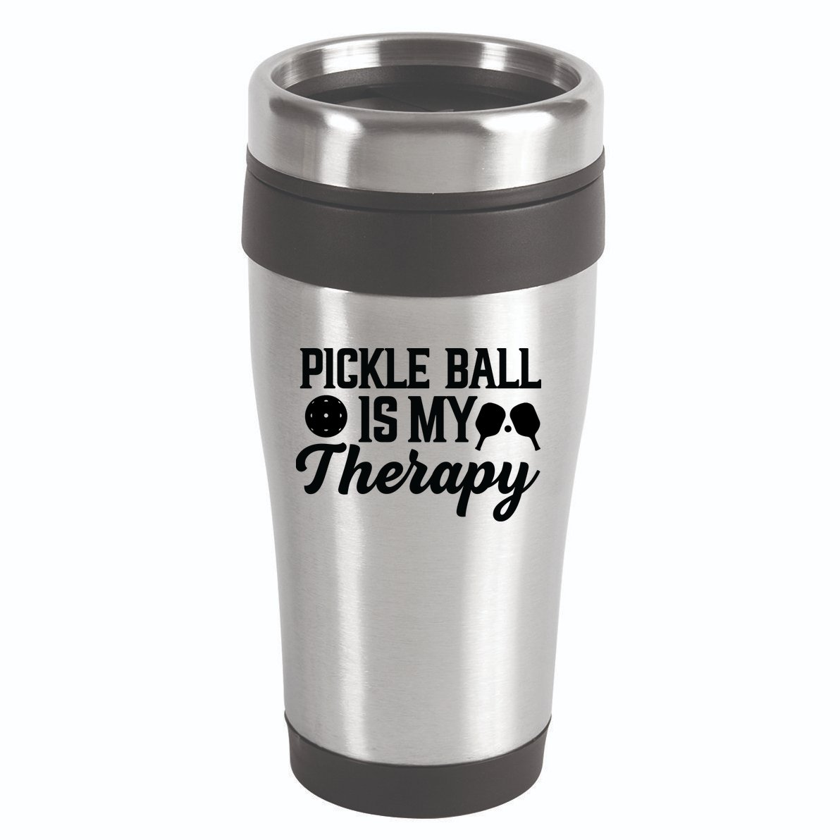 Pickle Ball Is My Therapy Gift For Pickleball Player Team Sport 16oz Travel Tumbler