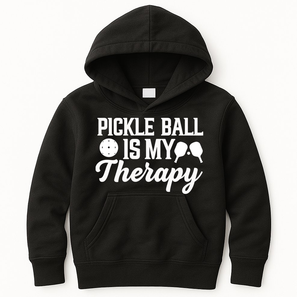 Pickle Ball Is My Therapy Gift For Pickleball Player Team Sport Kids Hoodie