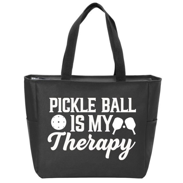 Pickle Ball Is My Therapy Gift For Pickleball Player Team Sport Zip Tote Bag