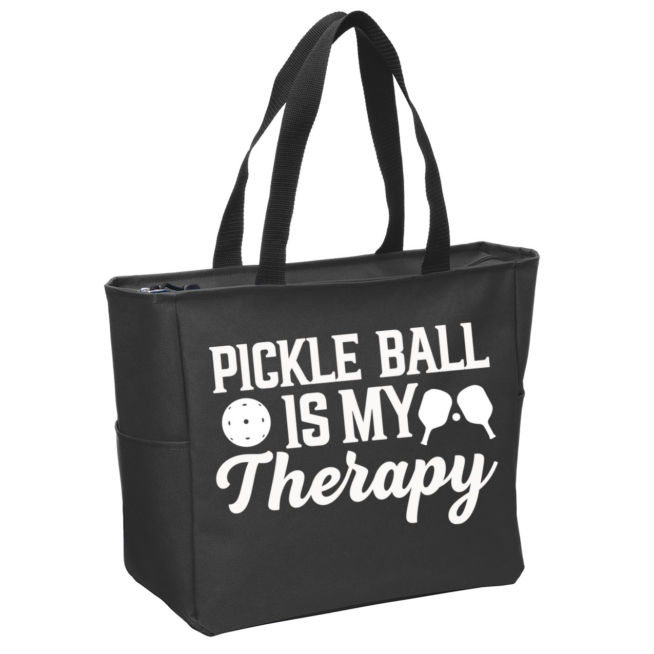 Pickle Ball Is My Therapy Gift For Pickleball Player Team Sport Zip Tote Bag