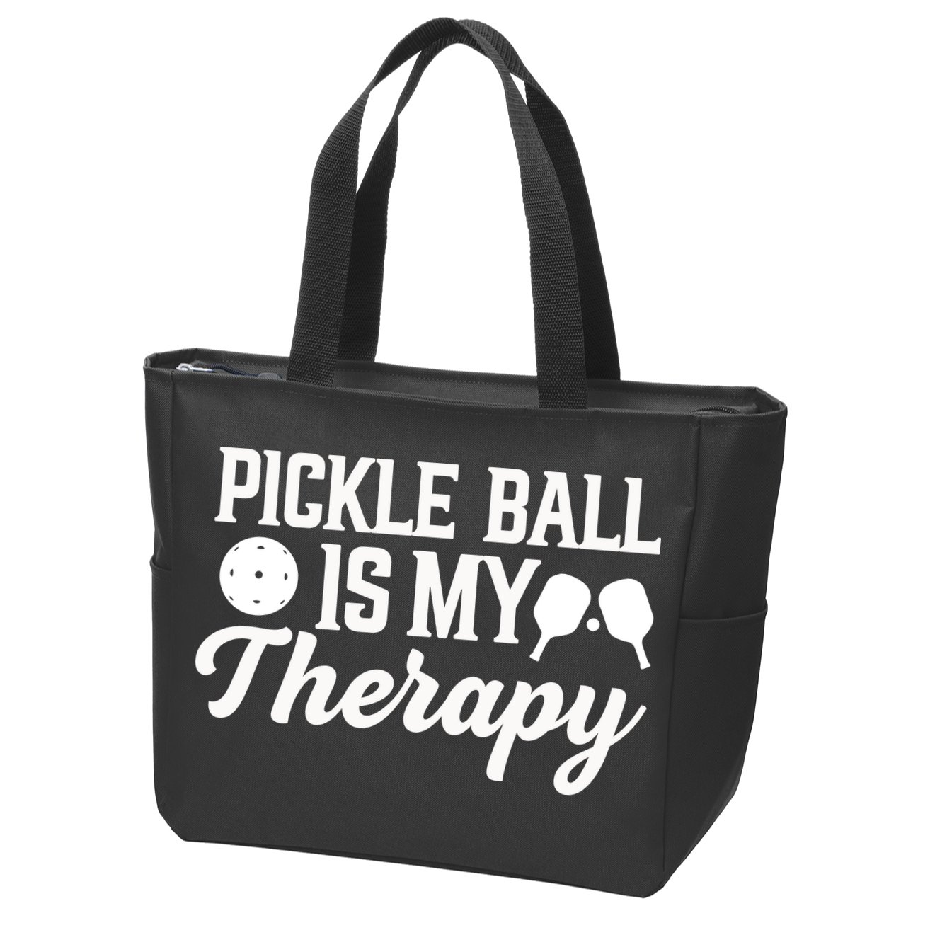 Pickle Ball Is My Therapy Gift For Pickleball Player Team Sport Zip Tote Bag