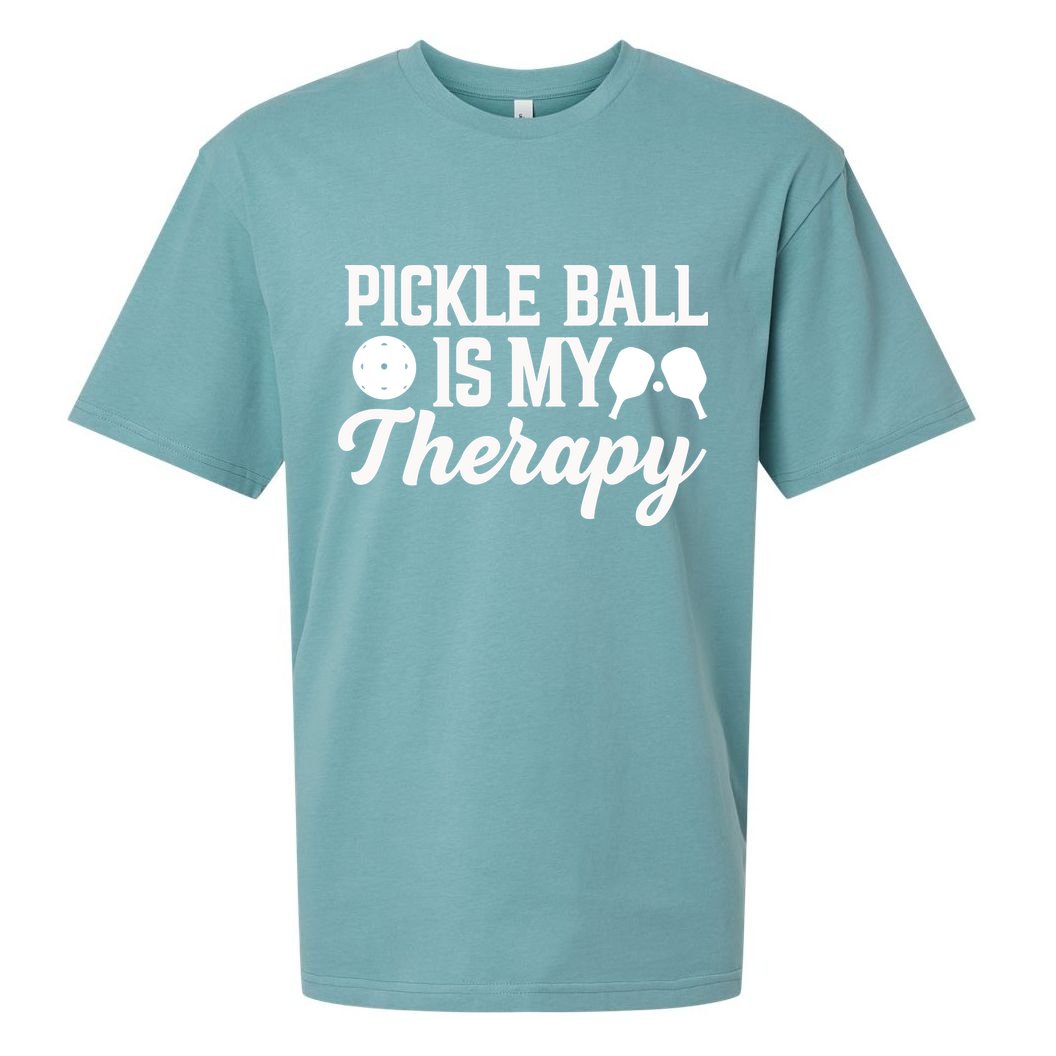 Pickle Ball Is My Therapy Gift For Pickleball Player Team Sport Sueded Cloud Jersey T-Shirt