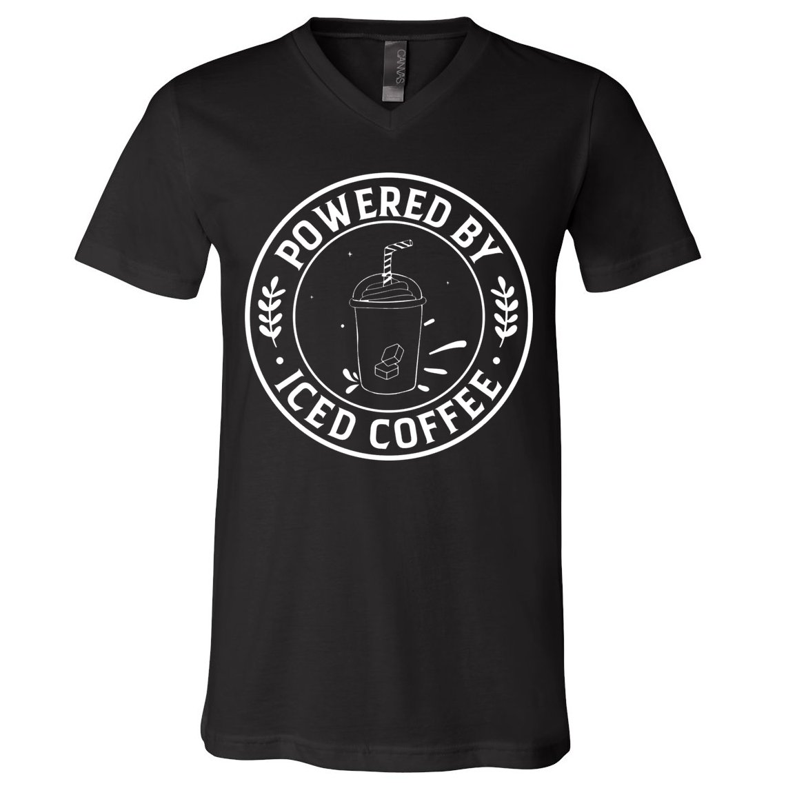 Powered By Iced Coffee V-Neck T-Shirt