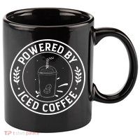 Powered By Iced Coffee 11oz C Handle Ceramic Mug