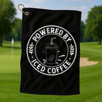 Powered By Iced Coffee Golf Towel