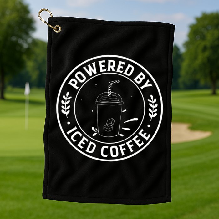 Powered By Iced Coffee Golf Towel