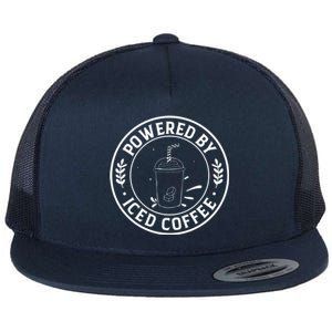 Powered By Iced Coffee Flat Bill Trucker Hat