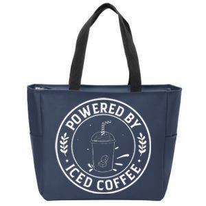 Powered By Iced Coffee Zip Tote Bag