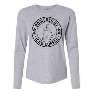 Powered By Iced Coffee Womens Cotton Relaxed Long Sleeve T-Shirt