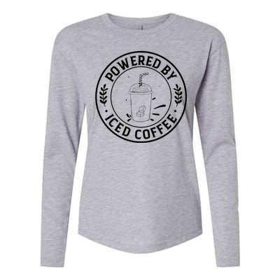 Powered By Iced Coffee Womens Cotton Relaxed Long Sleeve T-Shirt